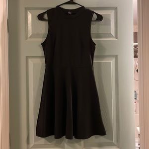 Forever 21 High Neck Skater Fir Dress BLACK